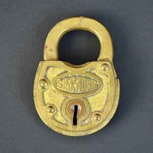 Vintage Simmons Brass Padlock Antique NO KEY